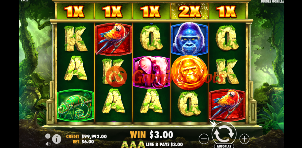 Base Game for Jungle Gorilla slot by Pragmatic Play