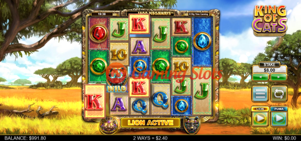 Base Game for King Of Cats slot from Big Time Gaming