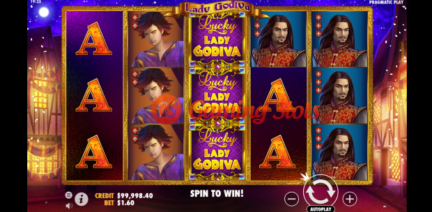 Base Game for Lady Godiva slot by Pragmatic Play