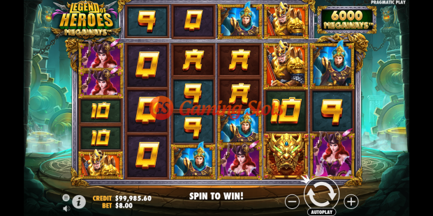 Base Game for Legend of Heroes Megaways slot from Pragmatic Play