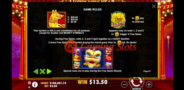Game Rules for Lucky New Year slot by Pragmatic Play