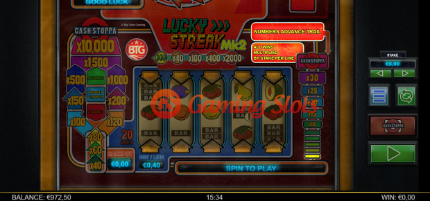Base Game for Lucky Streak Mk2 slot from Big Time Gaming