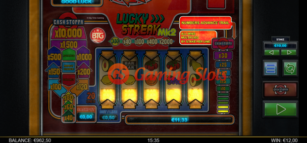 Base Game for Lucky Streak Mk2 slot from Big Time Gaming