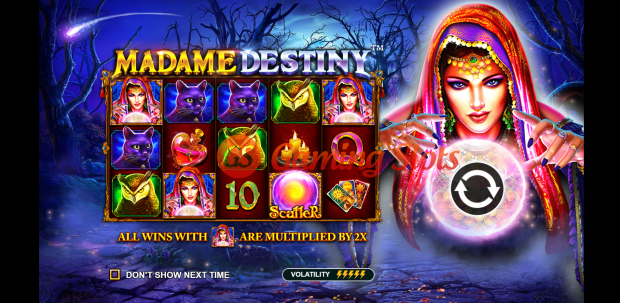 Game Intro for Madame Destiny slot by Pragmatic Play