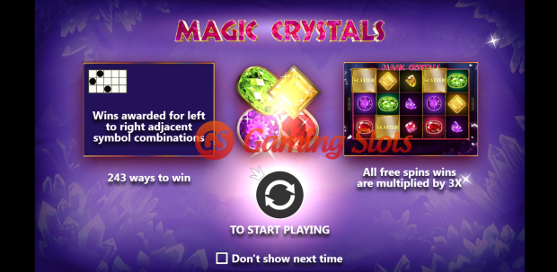 Game Intro for Magic Crystals slot by Pragmatic Play
