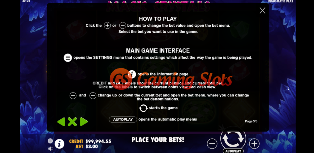 Game Rules for Magic Crystals slot by Pragmatic Play