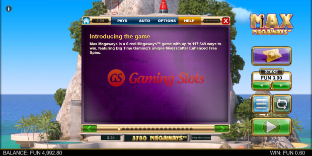Game Rules for Max Megaways slot from Big Time Gaming