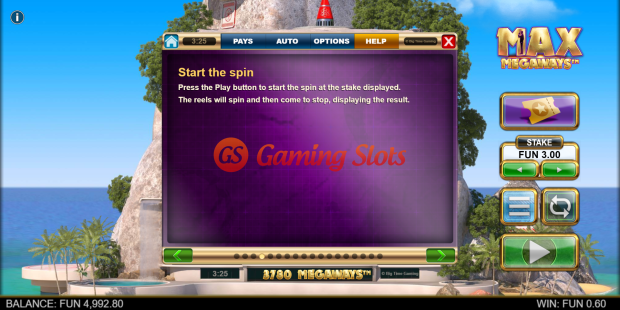 Game Rules for Max Megaways slot from Big Time Gaming