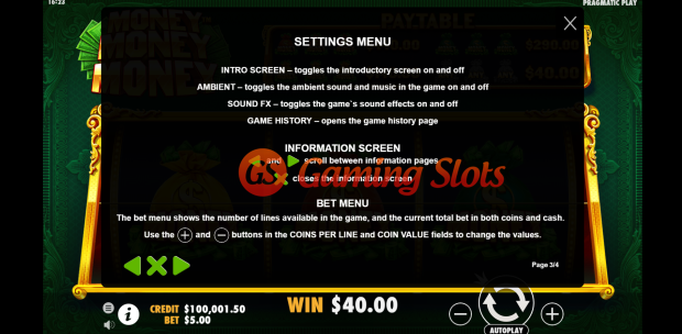 Game Rules for Money Money Money slot by Pragmatic Play