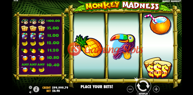 Base Game for Monkey Madness slot by Pragmatic Play