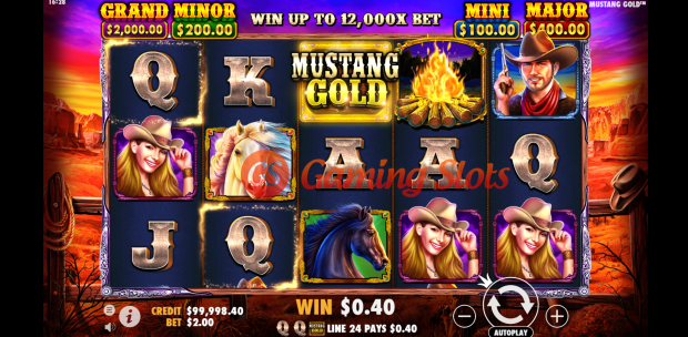 Base Game for Mustang Gold slot by Pragmatic Play