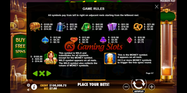 Game Rules for Octobeer Fortunes slot from Pragmatic Play