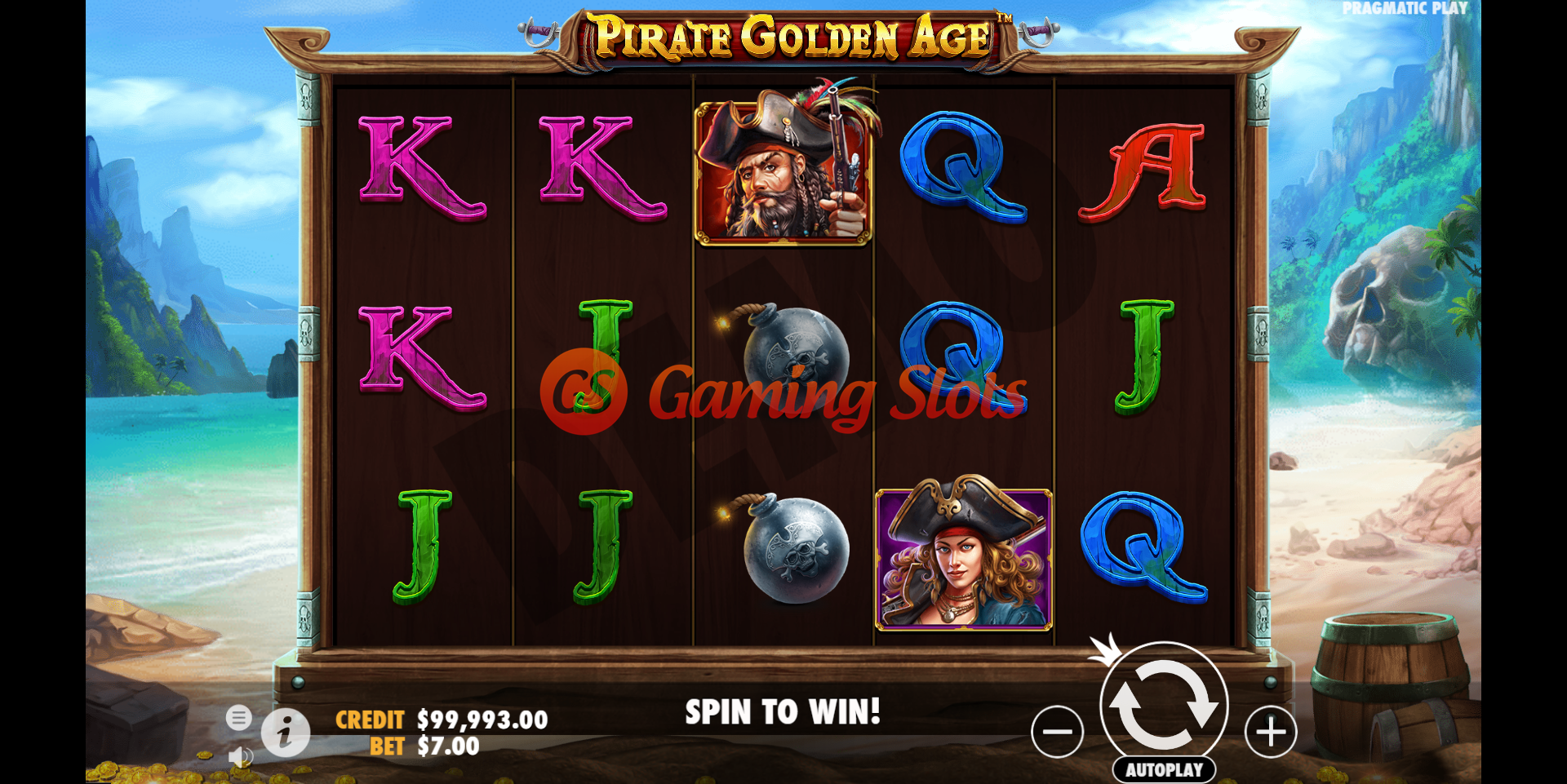Base Game for Pirate Golden Age slot from Pragmatic Play