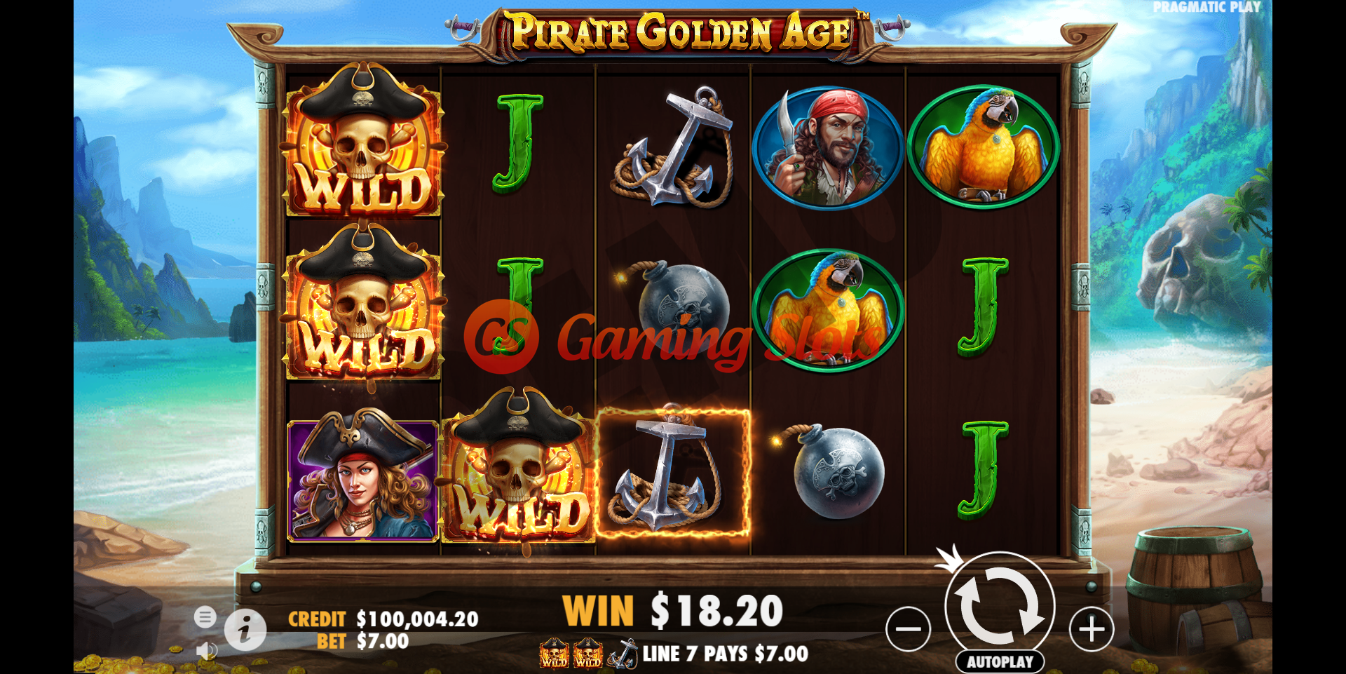 Base Game for Pirate Golden Age slot from Pragmatic Play