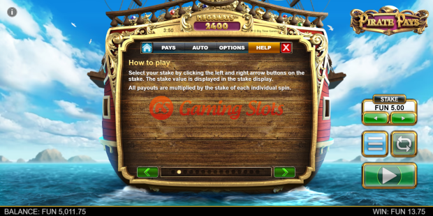 Game Rules for Pirate Pays Megaways slot from Big Time Gaming