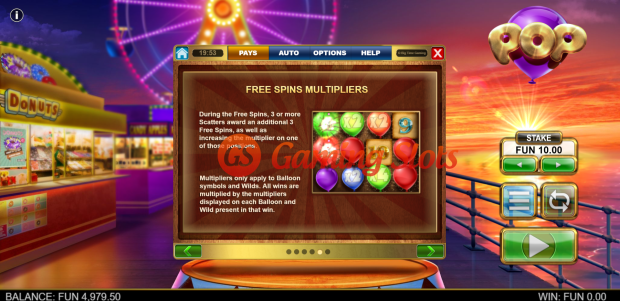 Game Rules for Pop slot from Big Time Gaming
