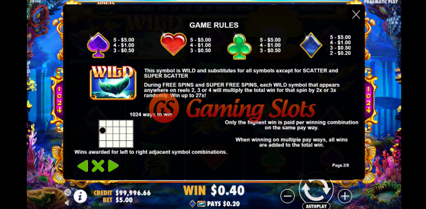 Game Rules for Queen of Atlantis slot by Pragmatic Play