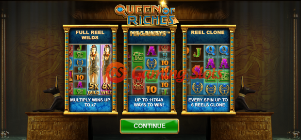 Game Intro for Queen Of Riches slot from Big Time Gaming