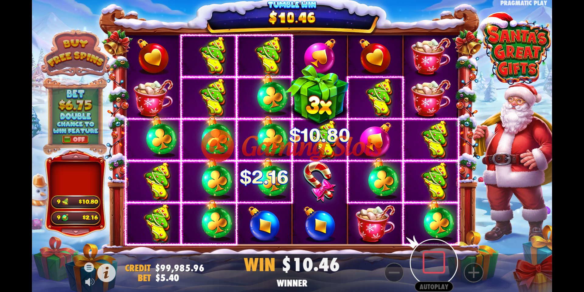 Base Game for Santa's Great Gifts slot from Pragmatic Play