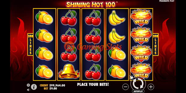 Base Game for Shining Hot 100 slot from Pragmatic Play