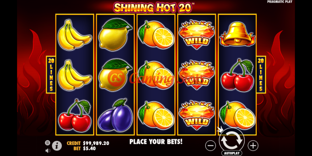 Base Game for Shining Hot 20 slot from Pragmatic Play