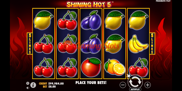 Base Game for Shining Hot 5 slot from Pragmatic Play
