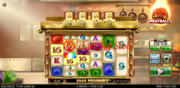 Base Game for Spicy Meatballs slot from Big Time Gaming