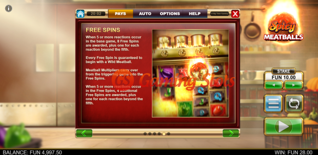 Game Rules for Spicy Meatballs slot from Big Time Gaming