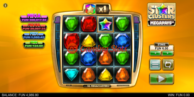Base Game for Star Clusters Megapays slot from Big Time Gaming