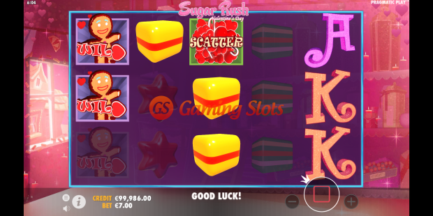 Base Game for Sugar Rush Valentine's Day slot from Pragmatic Play