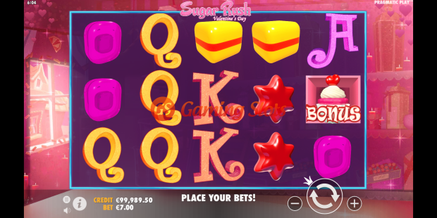 Base Game for Sugar Rush Valentine's Day slot from Pragmatic Play