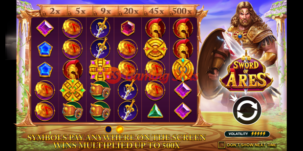 Game Intro for Sword of Ares slot from Pragmatic Play