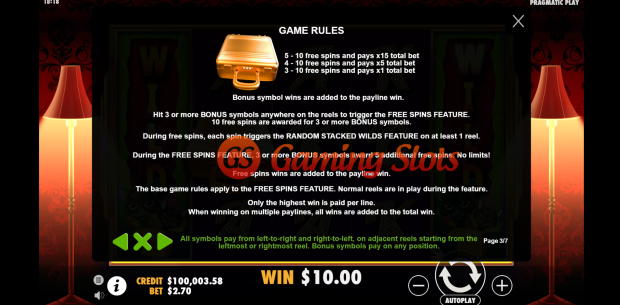 Game Rules for The Catfather Part Ii slot by Pragmatic Play