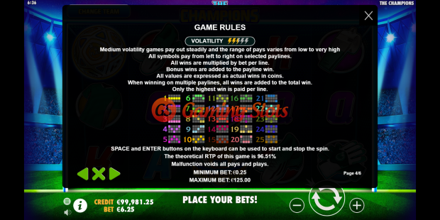 Game Rules for The Champions slot from Pragmatic Play
