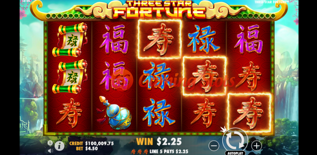 Base Game for Three Star Fortune slot by Pragmatic Play