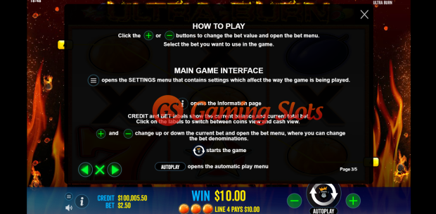 Game Rules for Ultra Burn slot by Pragmatic Play