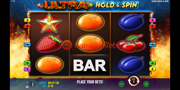 Base Game for Ultra Hold and Spin slot by Reel Kingdom
