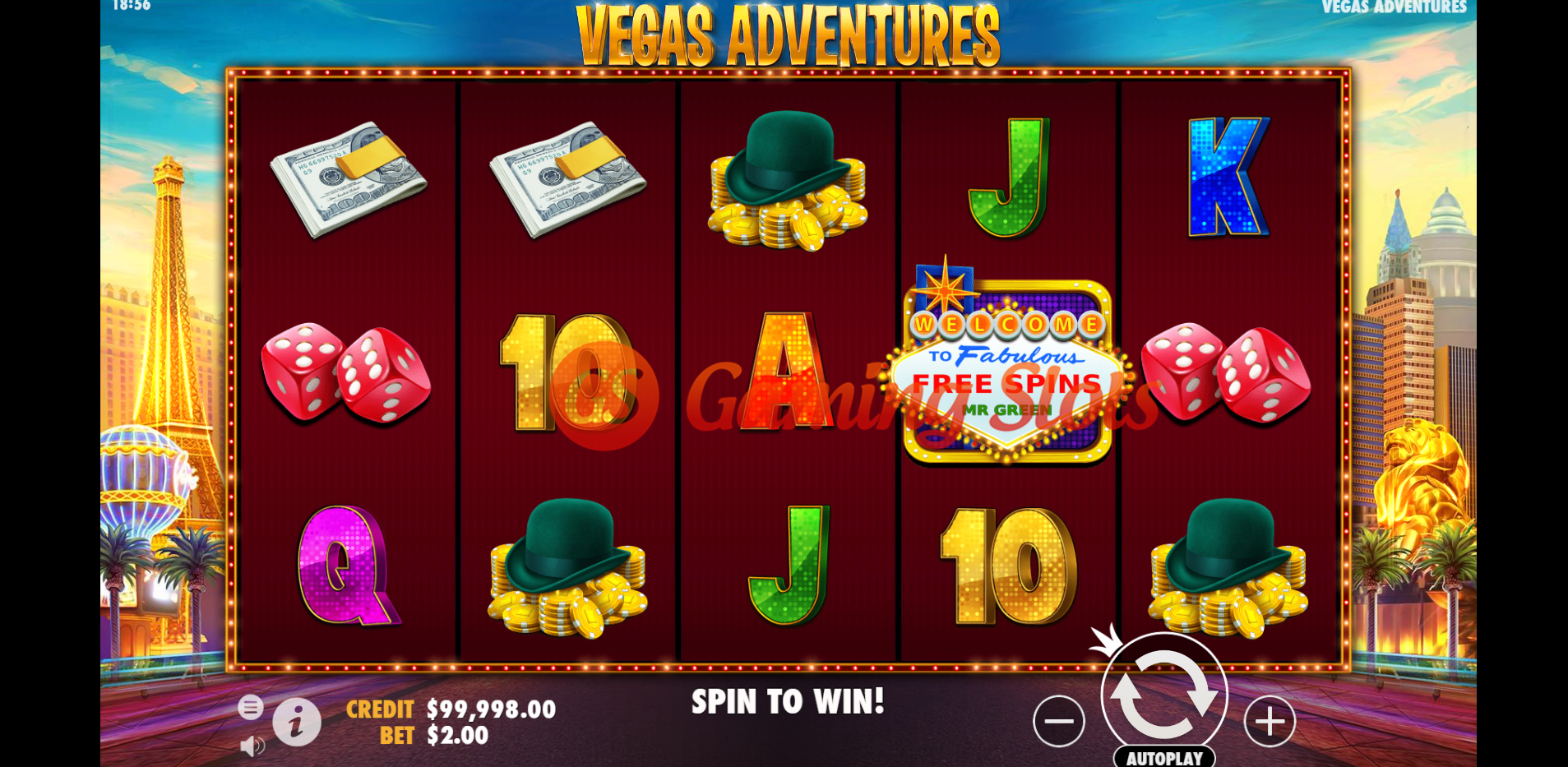 Base Game for Vegas Adventures slot by Pragmatic Play