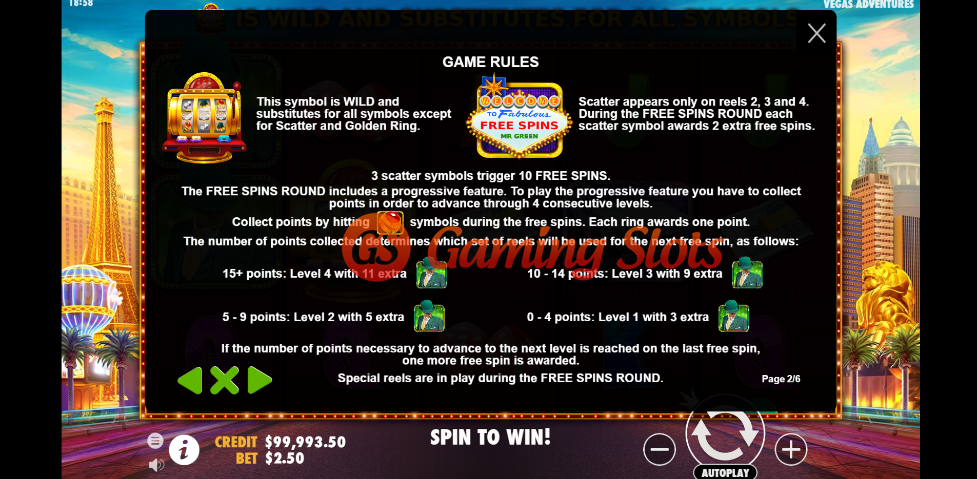 Game Rules for Vegas Adventures slot by Pragmatic Play