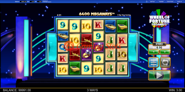 Base Game for Wheel of Fortune Megaways slot from Big Time Gaming