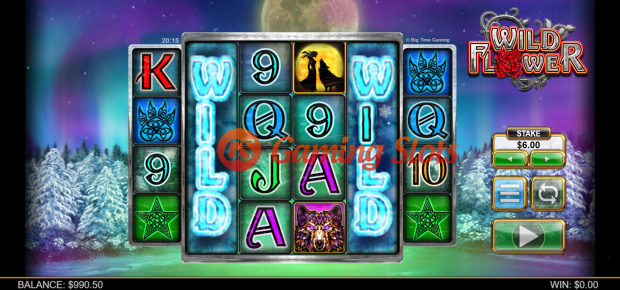 Base Game for Wild Flower slot from Big Time Gaming