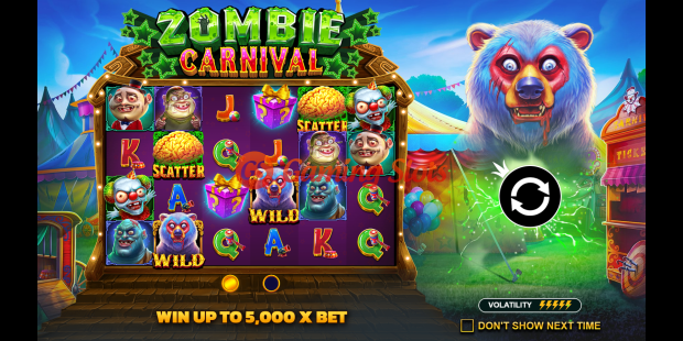 Game Intro for Zombie Carnival slot from Pragmatic Play