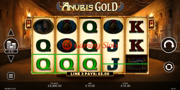 Base Game for Anubis Gold slot from Inspired Gaming