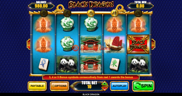 Base Game for Black Dragon slot from Inspired Gaming