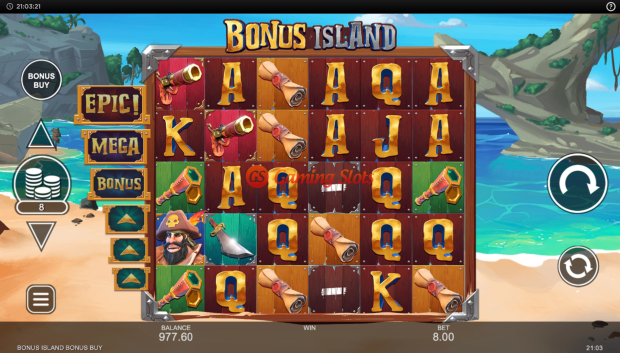Base Game for Bonus Island slot from Inspired Gaming