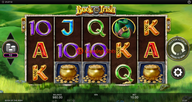Base Game for Book of the Irish slot from Inspired Gaming