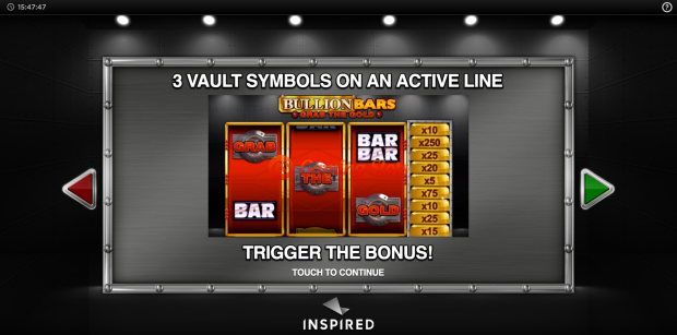 Game Intro for Bullion Bars Grab The Gold slot from Inspired Gaming