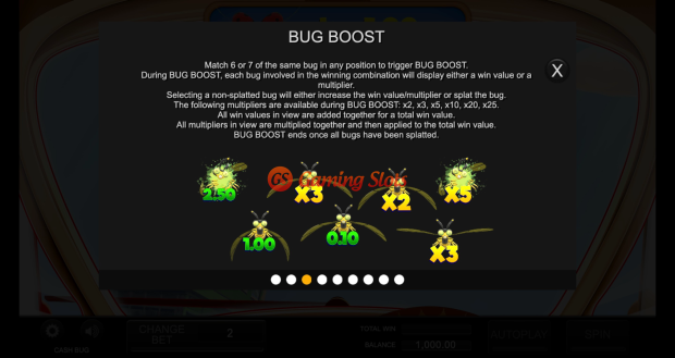 Game Rules for Cash Bug slot from Inspired Gaming