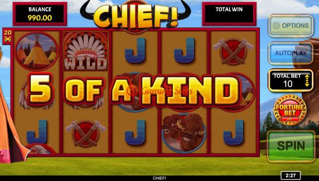 Base Game for Chief! slot from Inspired Gaming