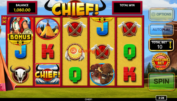 Base Game for Chief! slot from Inspired Gaming